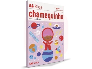 Papel Sulfite A4 Rosa 75g 100 Fls - Chamequinho