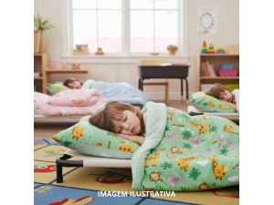 Kit Edredom + Travesseiro Infantil – Hora da Soneca na Escola