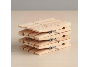 Prendedor de Roupas em Madeira – Pacote com 12 Unidades